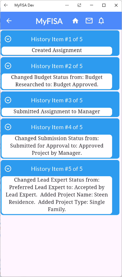 Assignment Status History Audit Trail